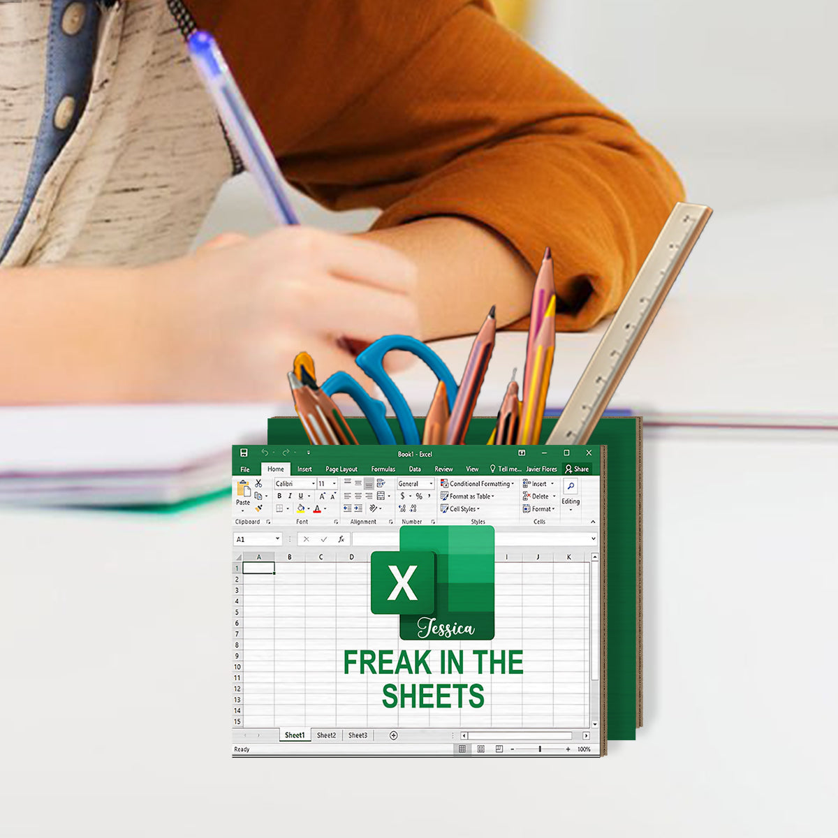 Freak In The Sheets - Porte-stylo en bois personnalisé pour collègues