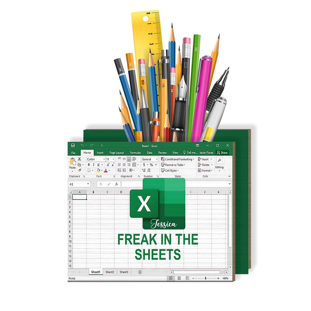 Freak In The Sheets - Porte-stylo en bois personnalisé pour collègues