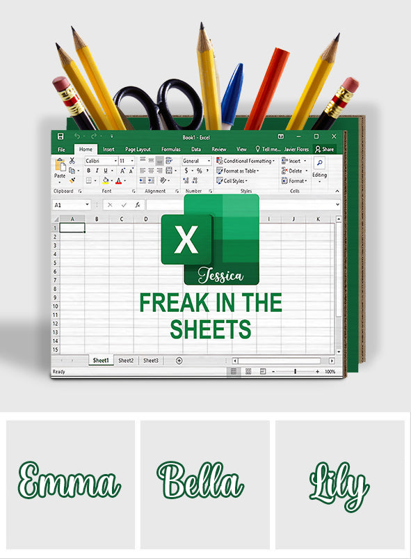 Freak In The Sheets - Porte-stylo en bois personnalisé pour collègues