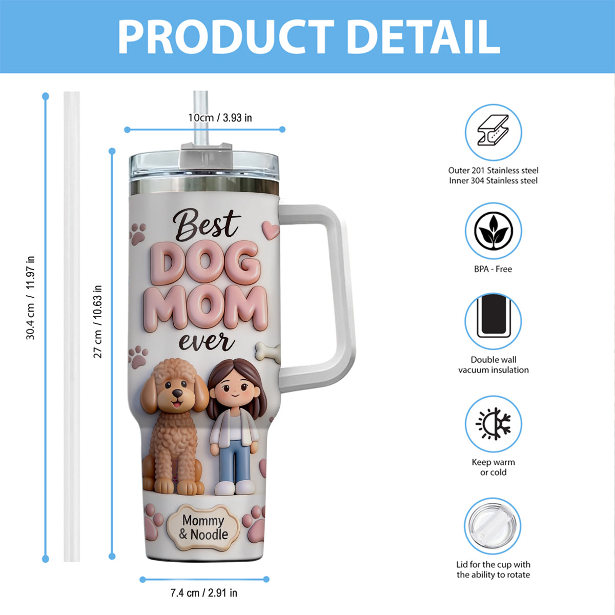 Meilleure Maman de Chien - Tasse Personnalisée avec Poignée