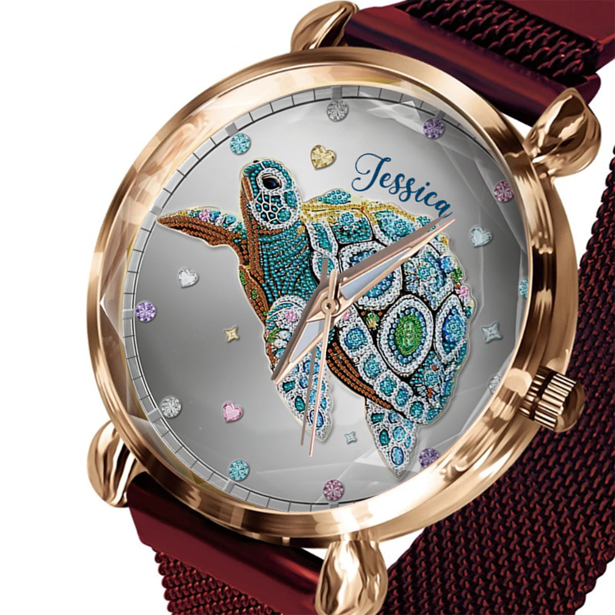 Belle tortue - Montre-bracelet personnalisée pour femme en forme de tortue 
