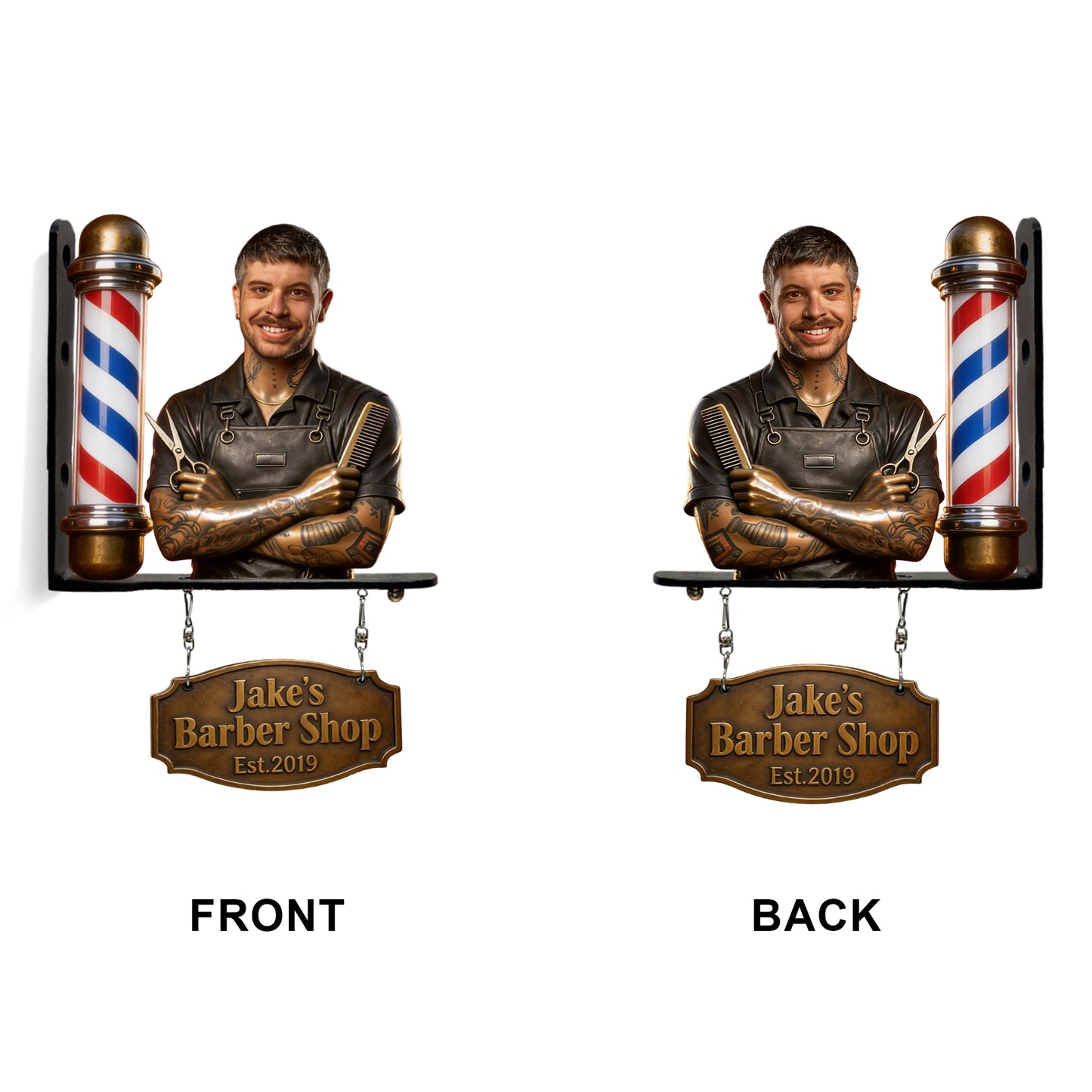 The Signature Hair Studio Sign - Personalized Hairdresser Wooden Wall Mount Sign