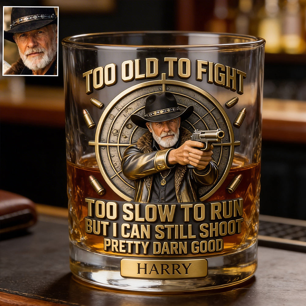 Vieil homme mais toujours capable de tirer - Verre à whisky tactique personnalisé