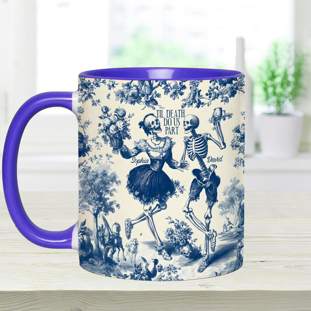 Til Death Do Us Part Aloha Skeleton - Personalized Couple Accent Mug