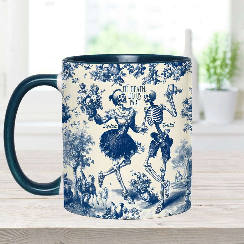 Til Death Do Us Part Aloha Skeleton - Personalized Couple Accent Mug