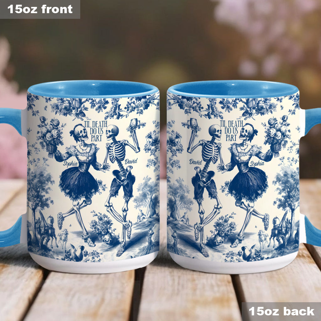 Til Death Do Us Part Aloha Skeleton - Personalized Couple Accent Mug