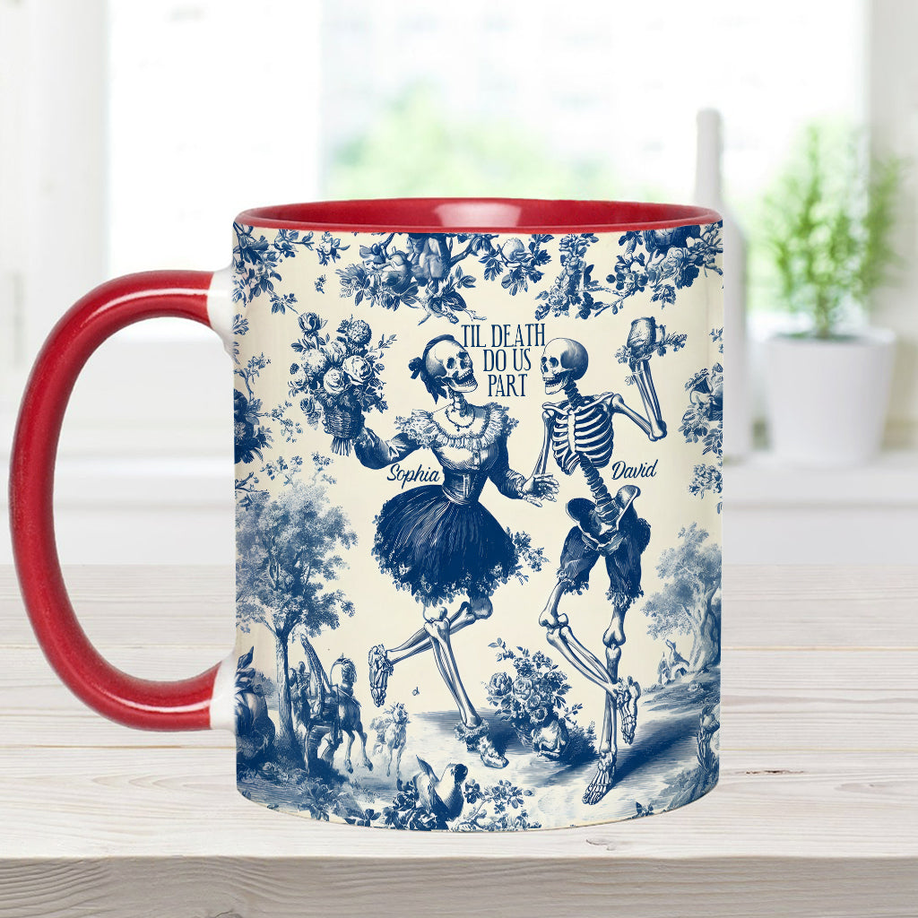 Til Death Do Us Part Aloha Skeleton - Personalized Couple Accent Mug