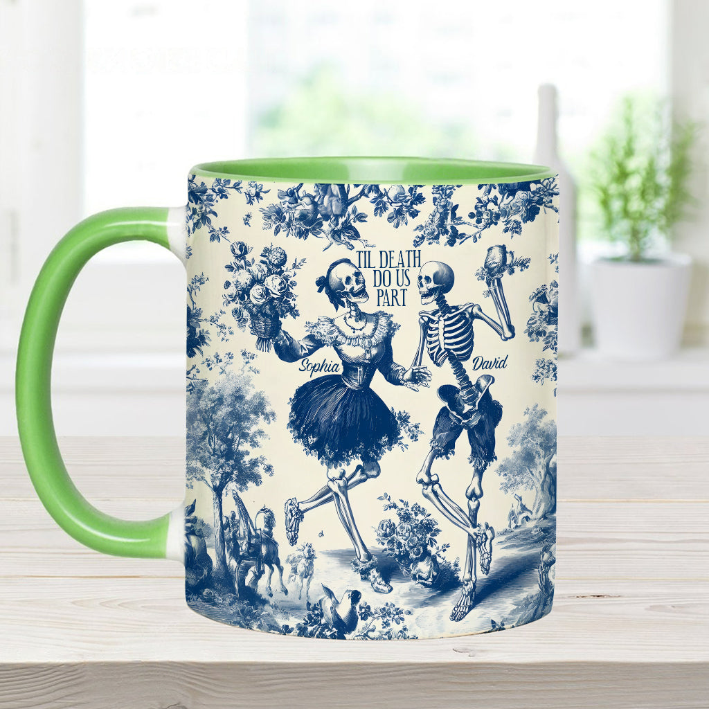 Til Death Do Us Part Aloha Skeleton - Personalized Couple Accent Mug