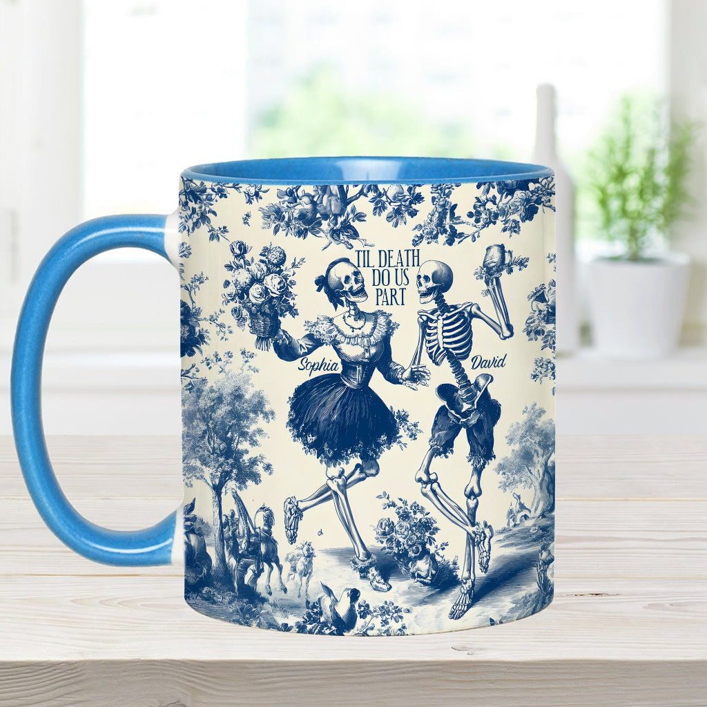 Til Death Do Us Part Aloha Skeleton - Personalized Couple Accent Mug