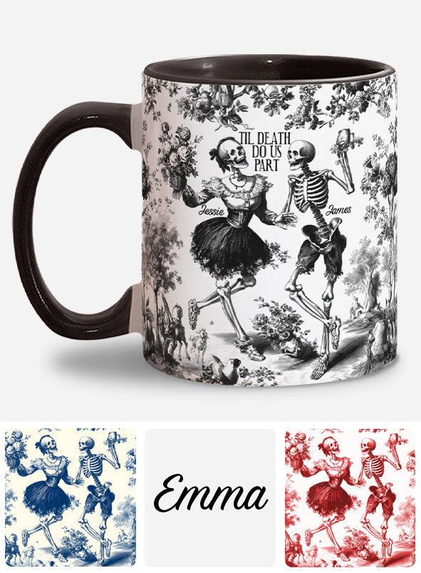 Til Death Do Us Part Aloha Skeleton - Personalized Couple Accent Mug