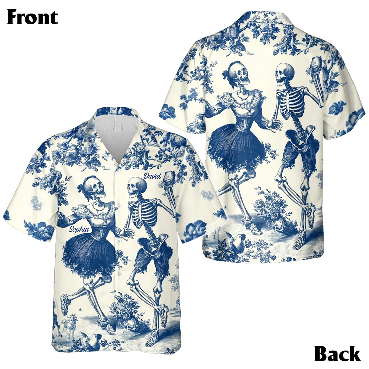 Til Death Do Us Part Aloha Skeleton - Personalized Couple Hawaiian Shirt & Sleeveless Dress