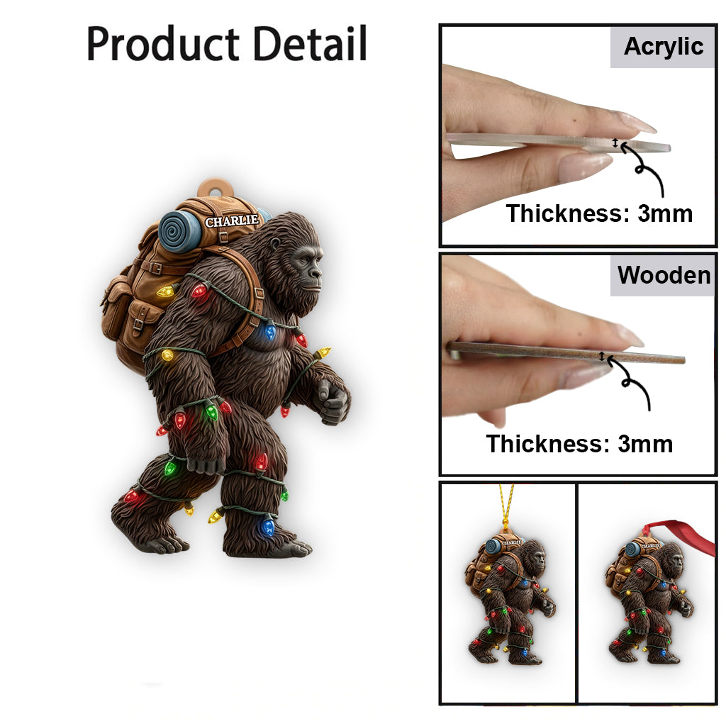 Esprit des fêtes Sasquatch - Ornement de randonnée personnalisé