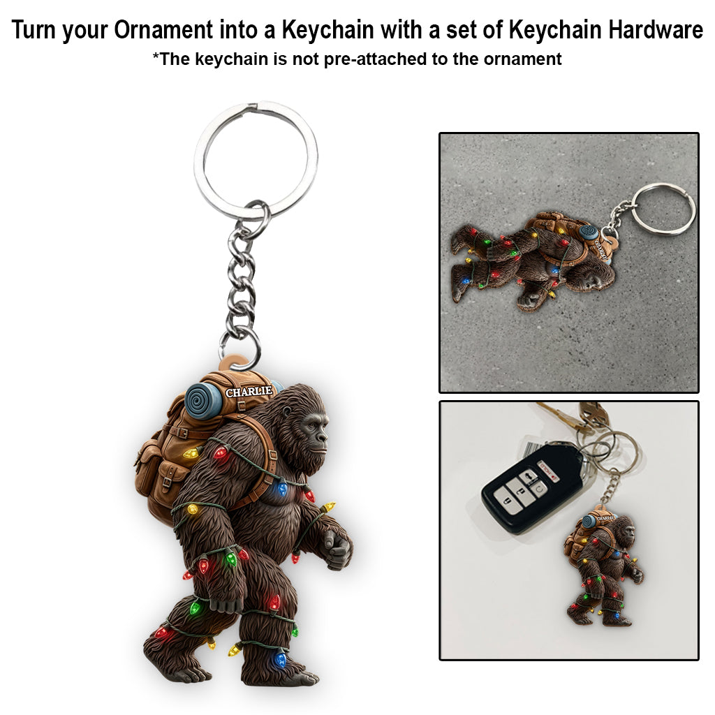 Esprit des fêtes Sasquatch - Ornement de randonnée personnalisé