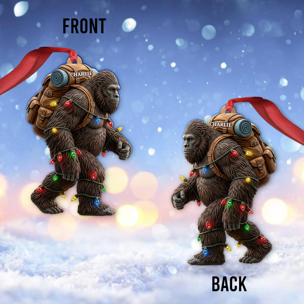 Esprit des fêtes Sasquatch - Ornement de randonnée personnalisé