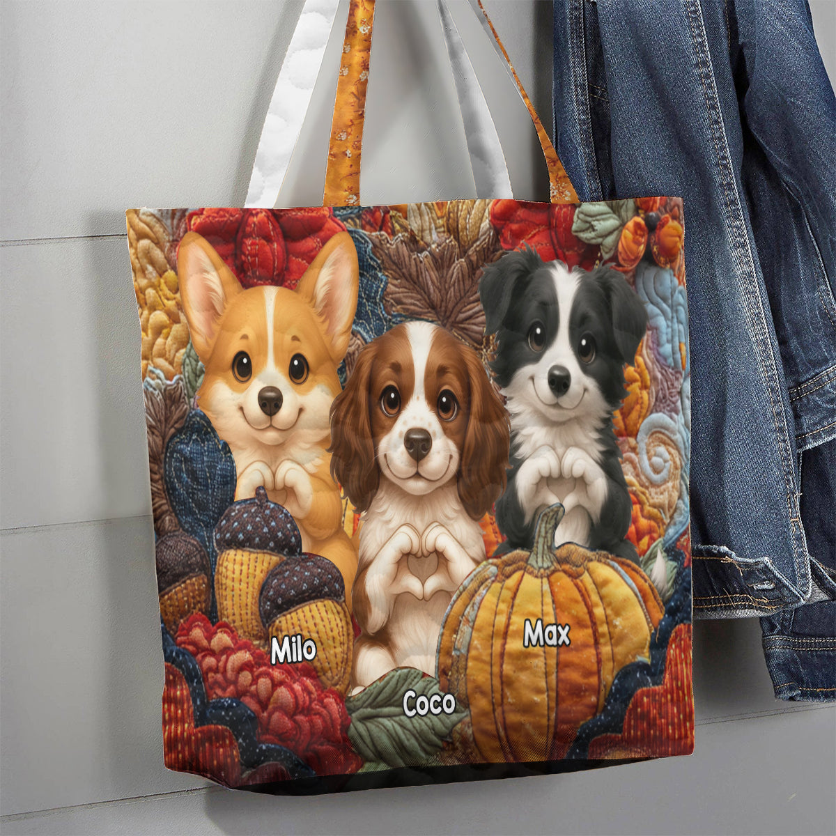 Love My Dog - Personalized Dog Quilted Tote Bag