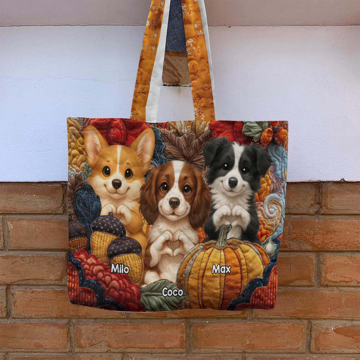 Love My Dog - Personalized Dog Quilted Tote Bag