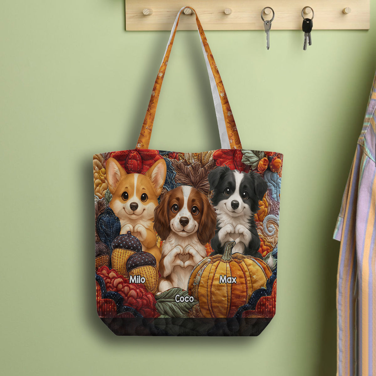 Love My Dog - Personalized Dog Quilted Tote Bag