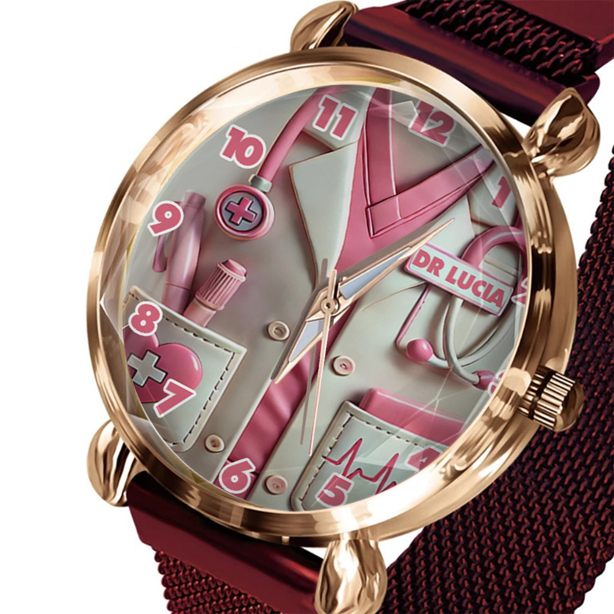 Nurse Life - Montre-bracelet personnalisée pour infirmières 