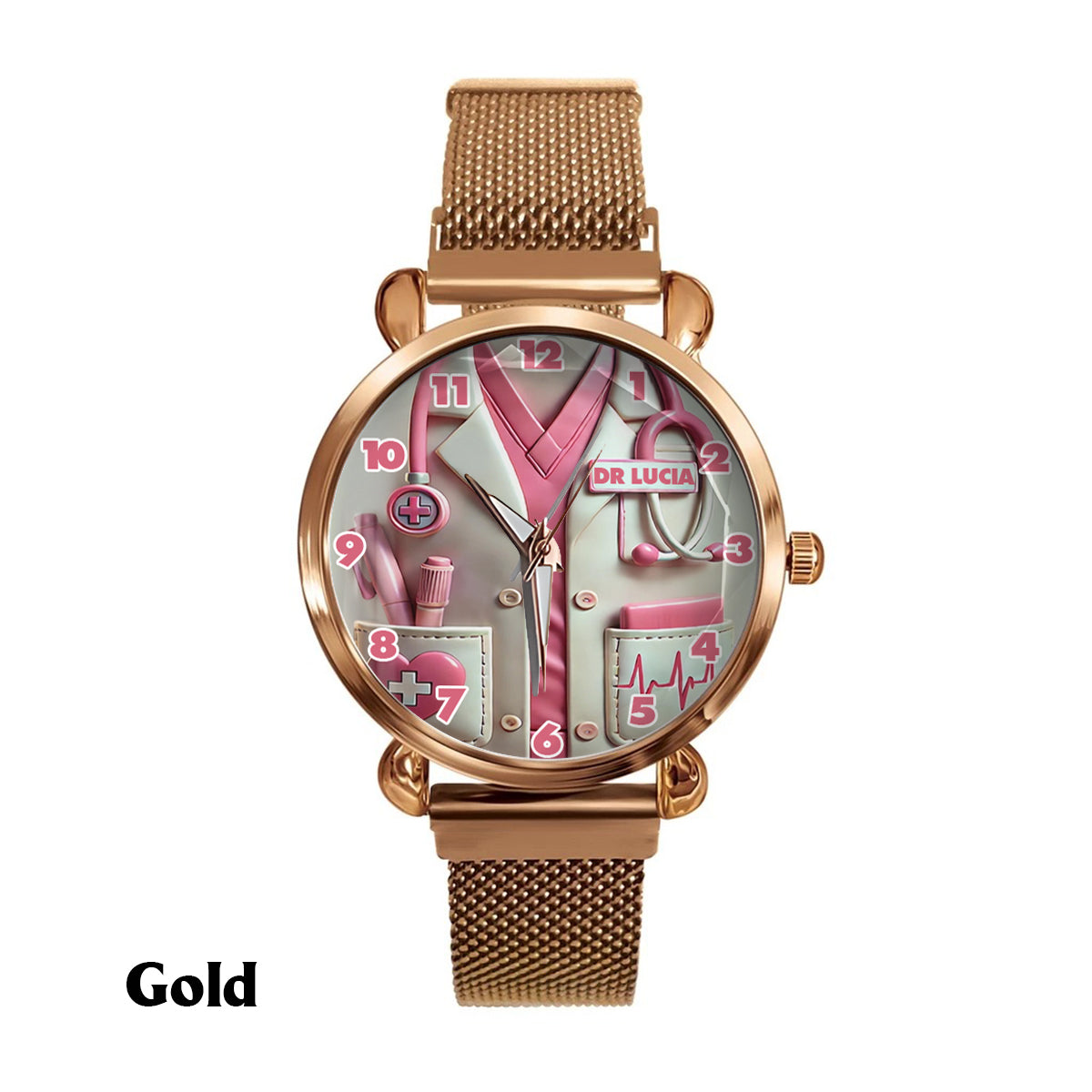 Nurse Life - Montre-bracelet personnalisée pour infirmières 