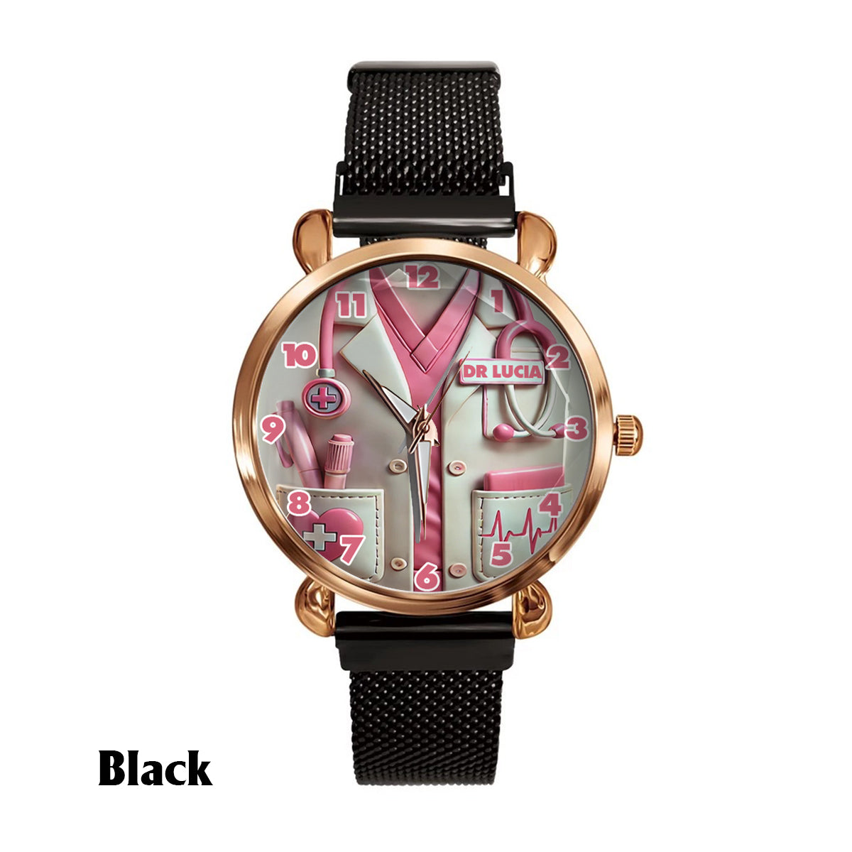 Nurse Life - Montre-bracelet personnalisée pour infirmières 