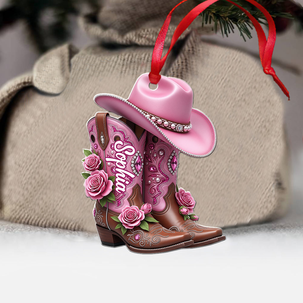 Cowgirl Boots - Personalized Cowgirl Ornament