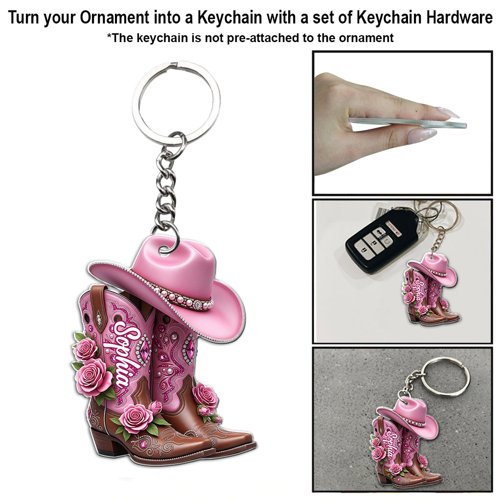 Cowgirl Boots - Personalized Cowgirl Ornament