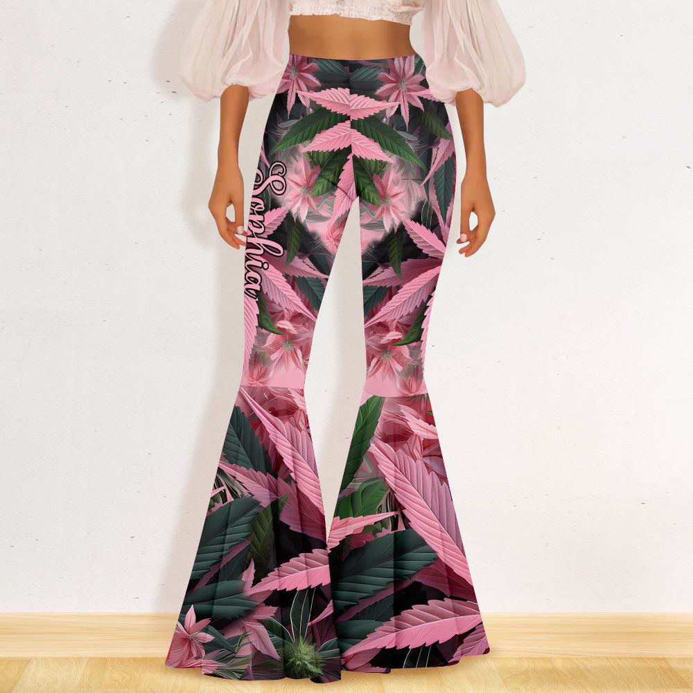 Stoner Chick - Personalized Weed Flare Leggings