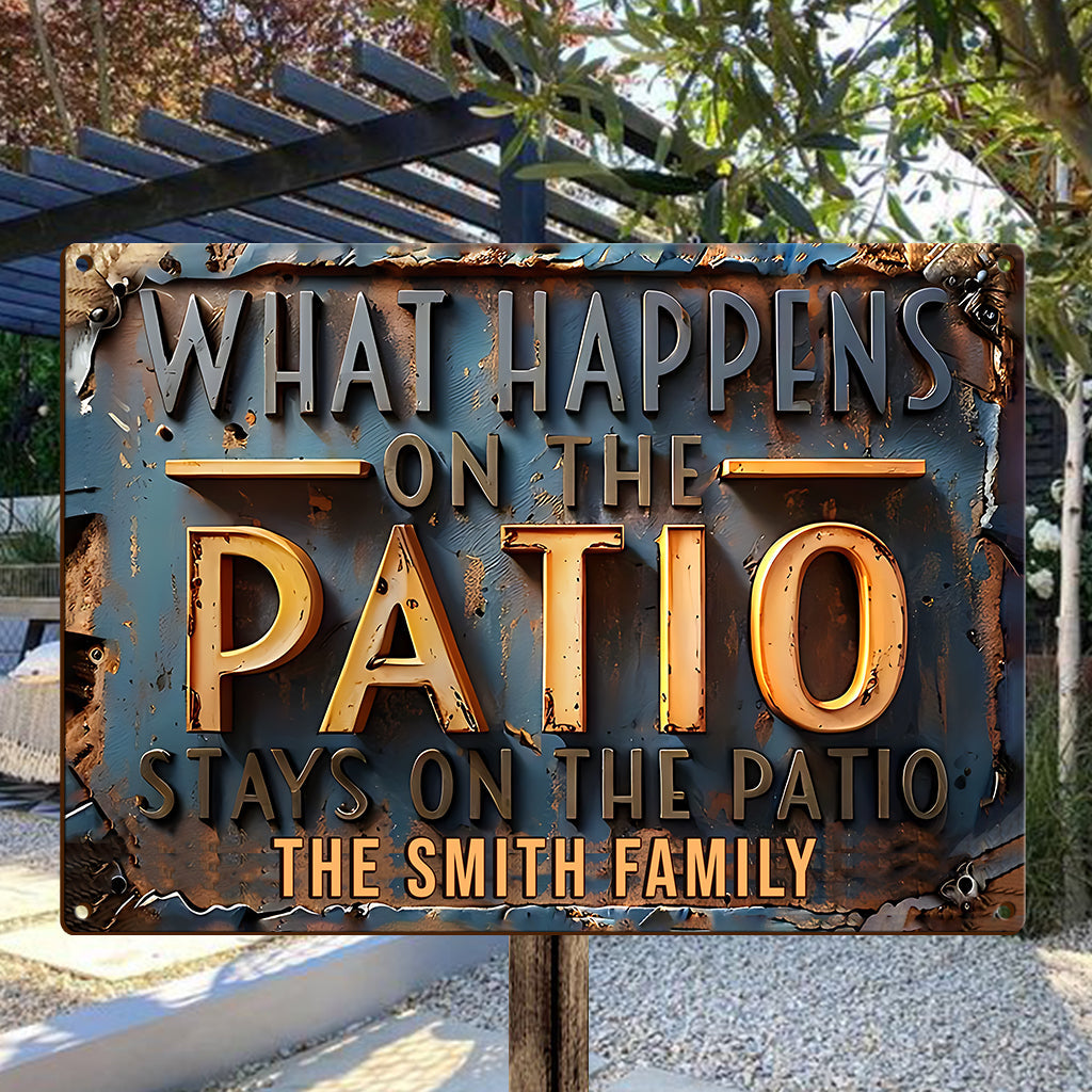 Le Code du Patio - Panneau métallique rectangulaire personnalisé pour jardin