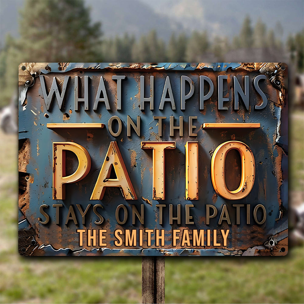 Le Code du Patio - Panneau métallique rectangulaire personnalisé pour jardin
