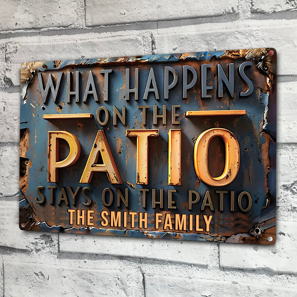 Le Code du Patio - Panneau métallique rectangulaire personnalisé pour jardin