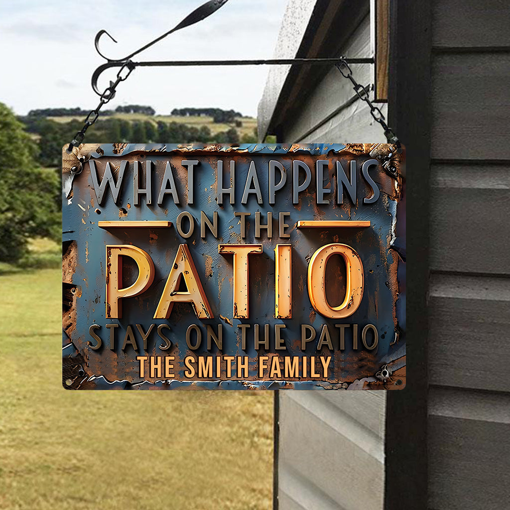 Le Code du Patio - Panneau métallique rectangulaire personnalisé pour jardin