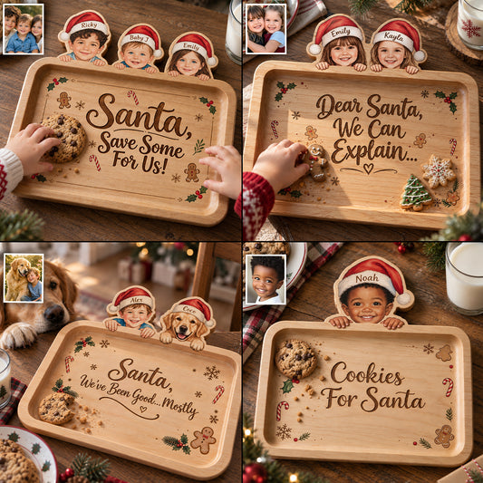 Cookies For Santa - Personalized Kid Wood Tray