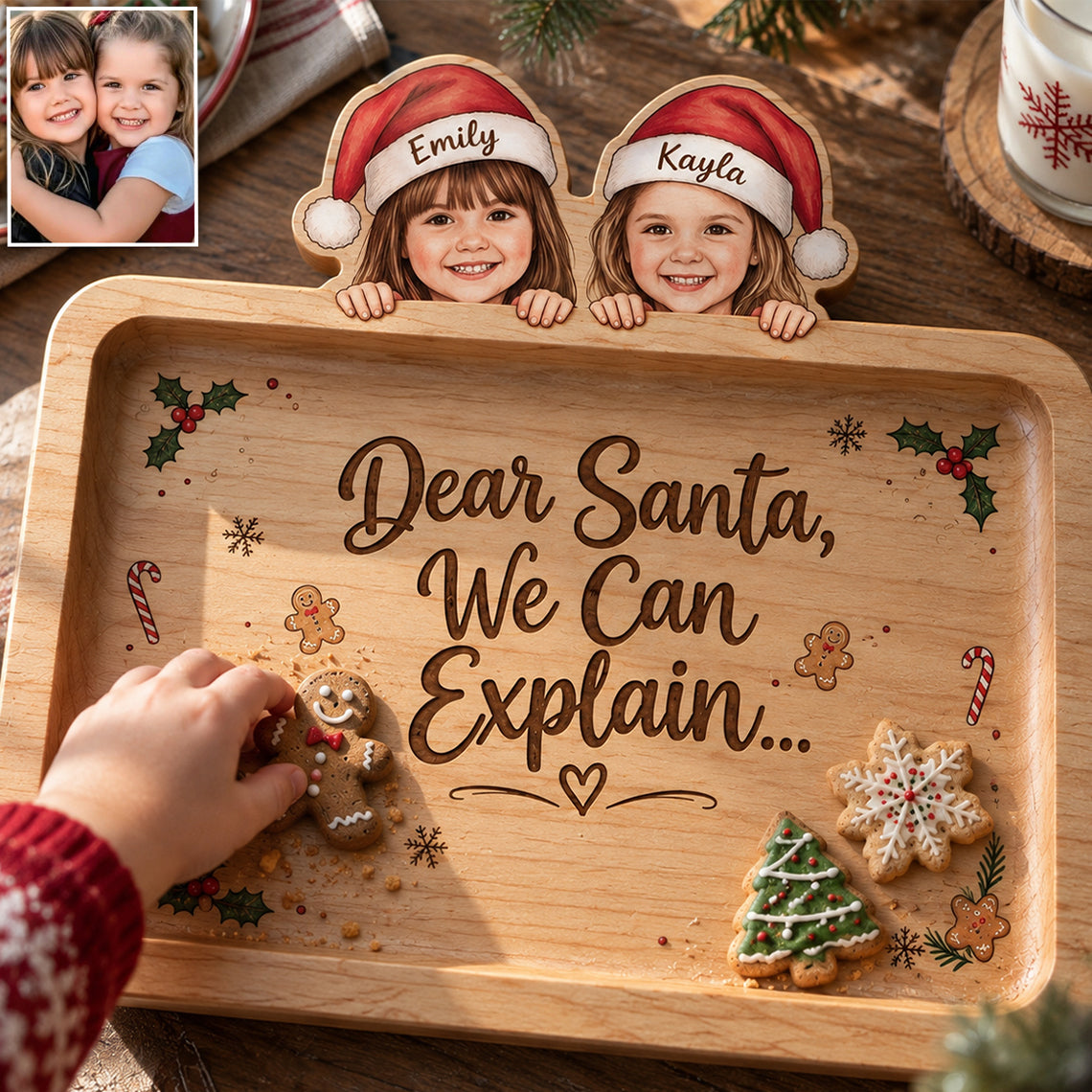 Cookies For Santa - Personalized Kid Wood Tray