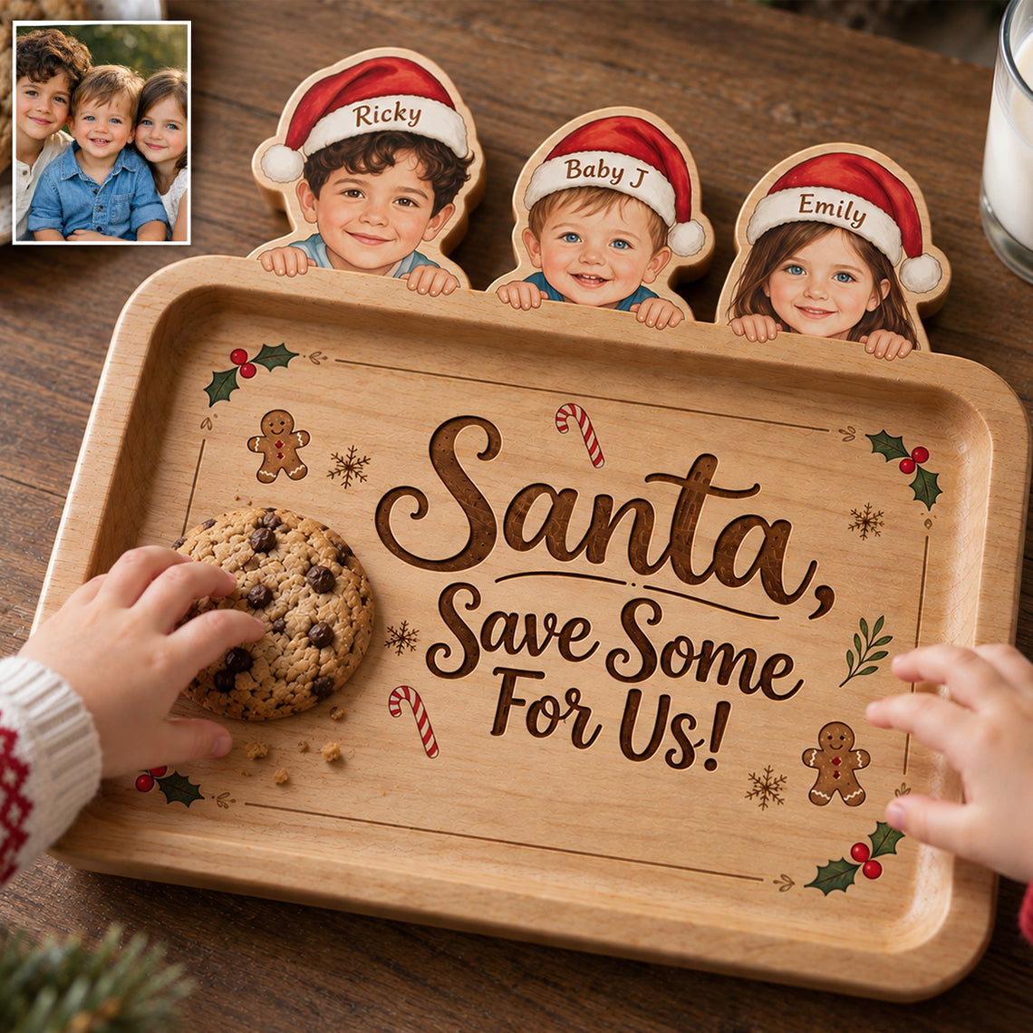 Cookies For Santa - Personalized Kid Wood Tray