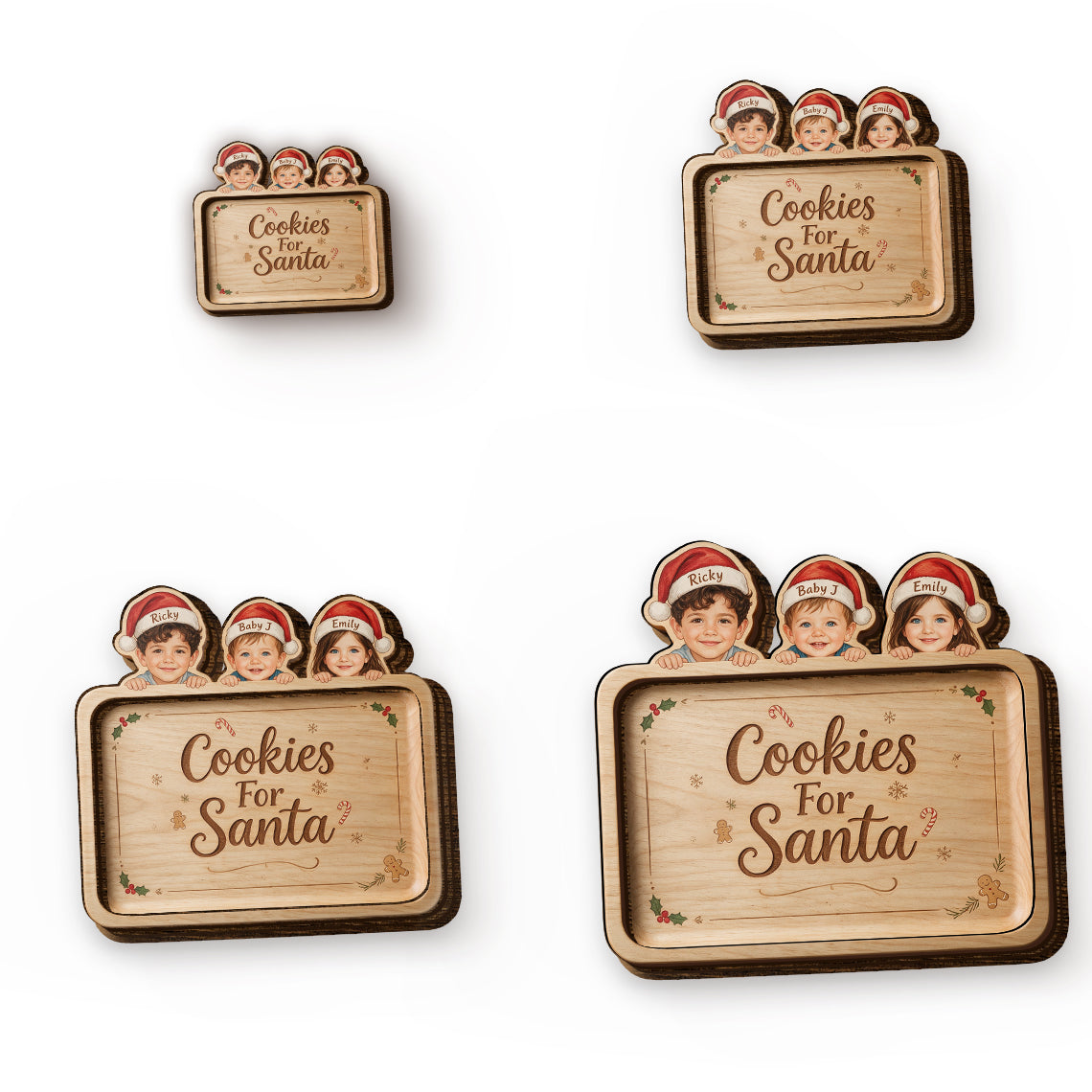 Cookies For Santa - Personalized Kid Wood Tray