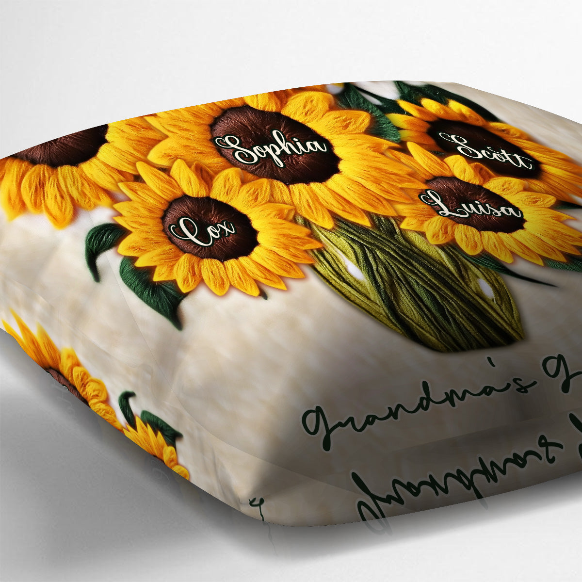 Le jardin de maman de grand-mère - Coussin décoratif personnalisé pour grand-mère
