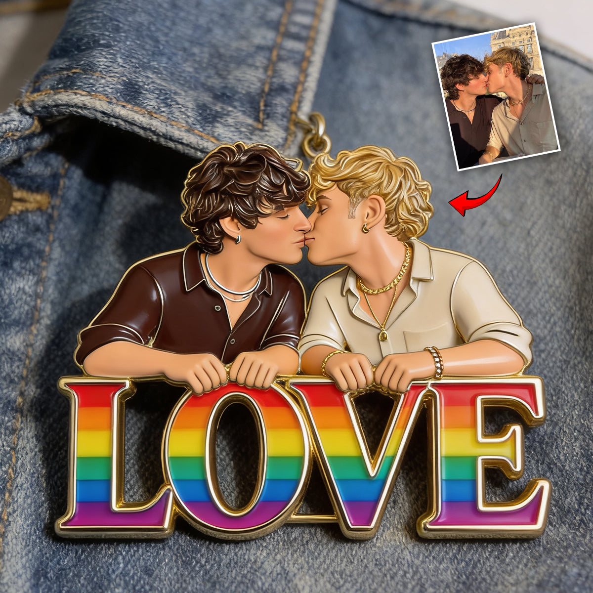 Épingle Émaillée Personnalisée - Soutien LGBT 3D Embossé