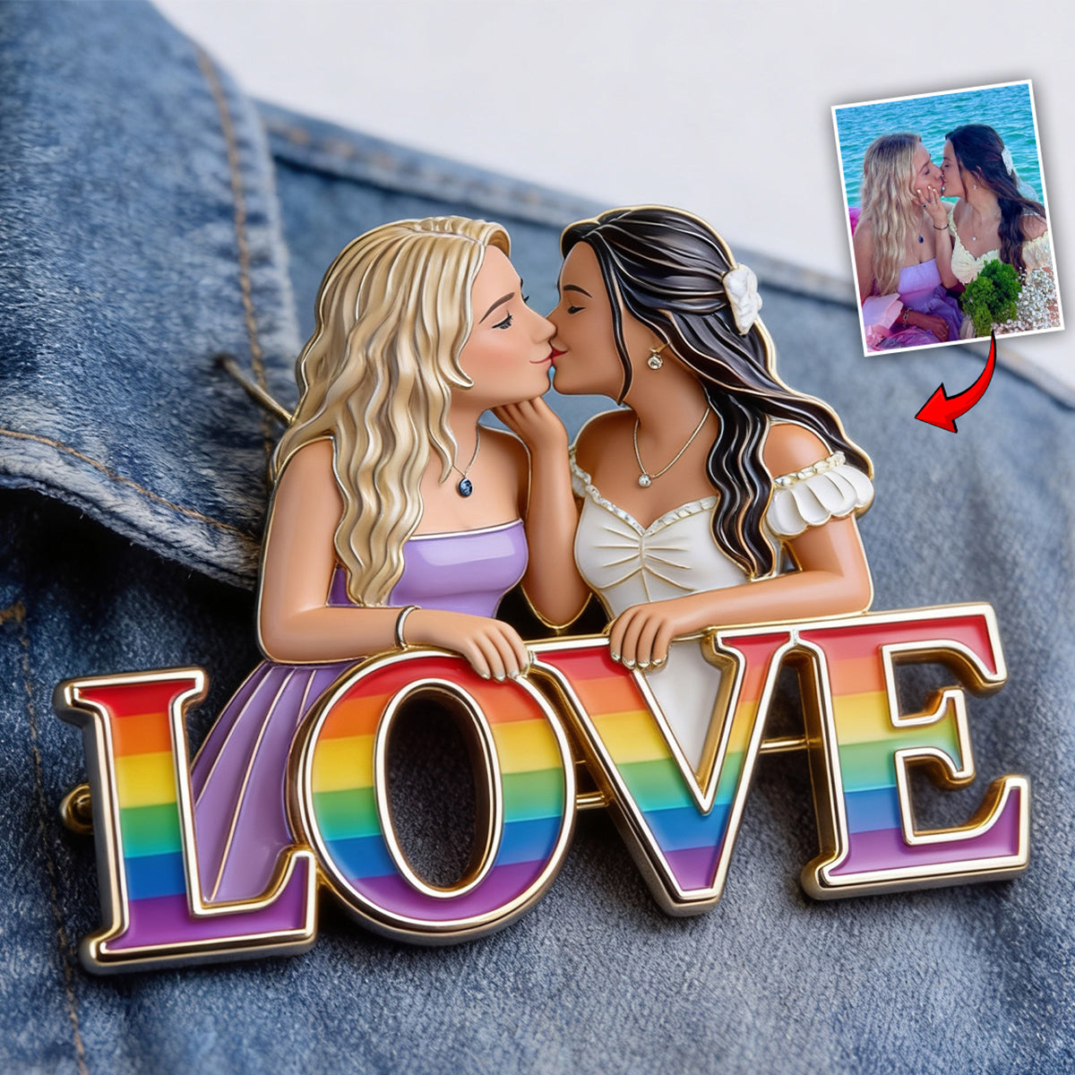Épingle Émaillée Personnalisée - Soutien LGBT 3D Embossé