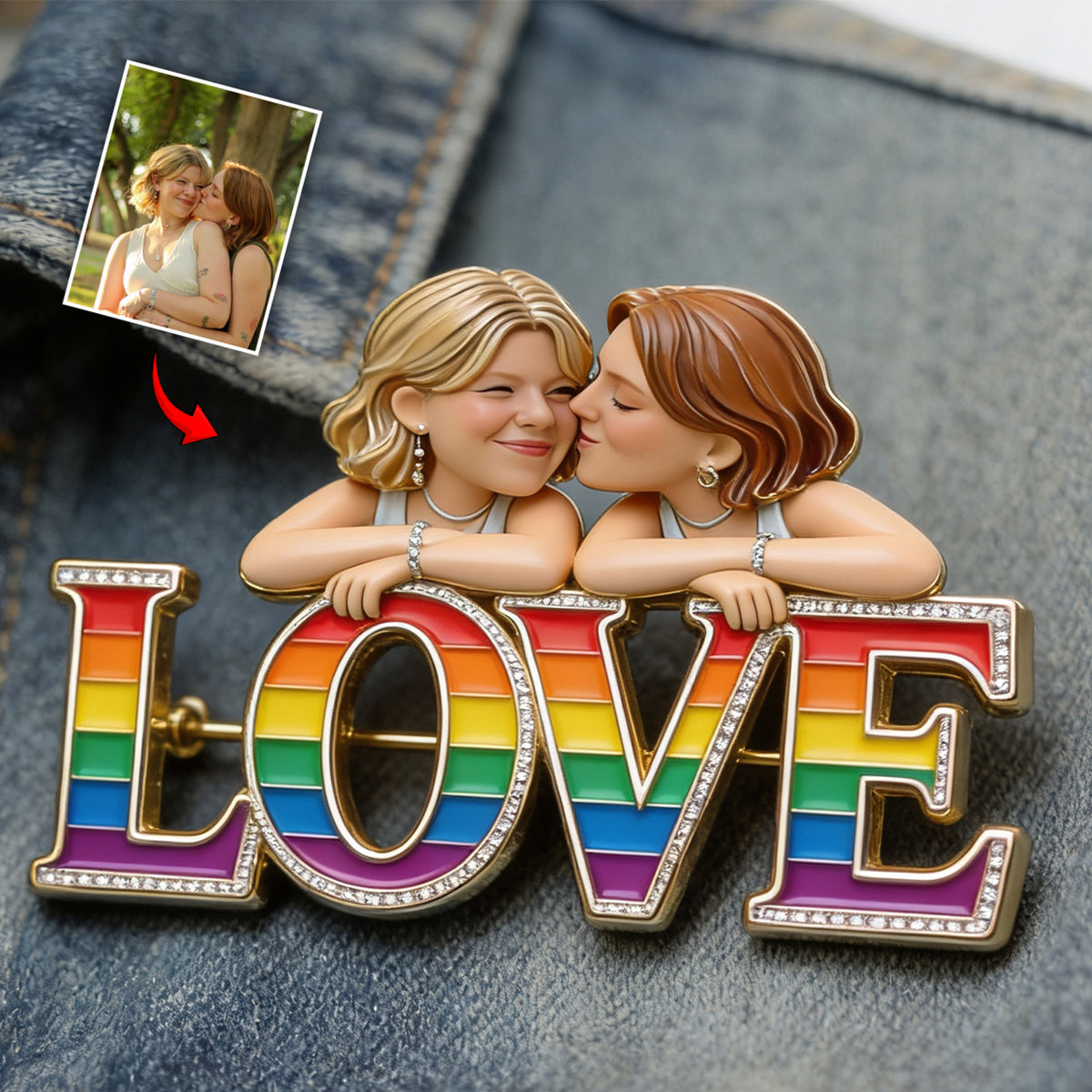 Épingle Émaillée Personnalisée - Soutien LGBT 3D Embossé