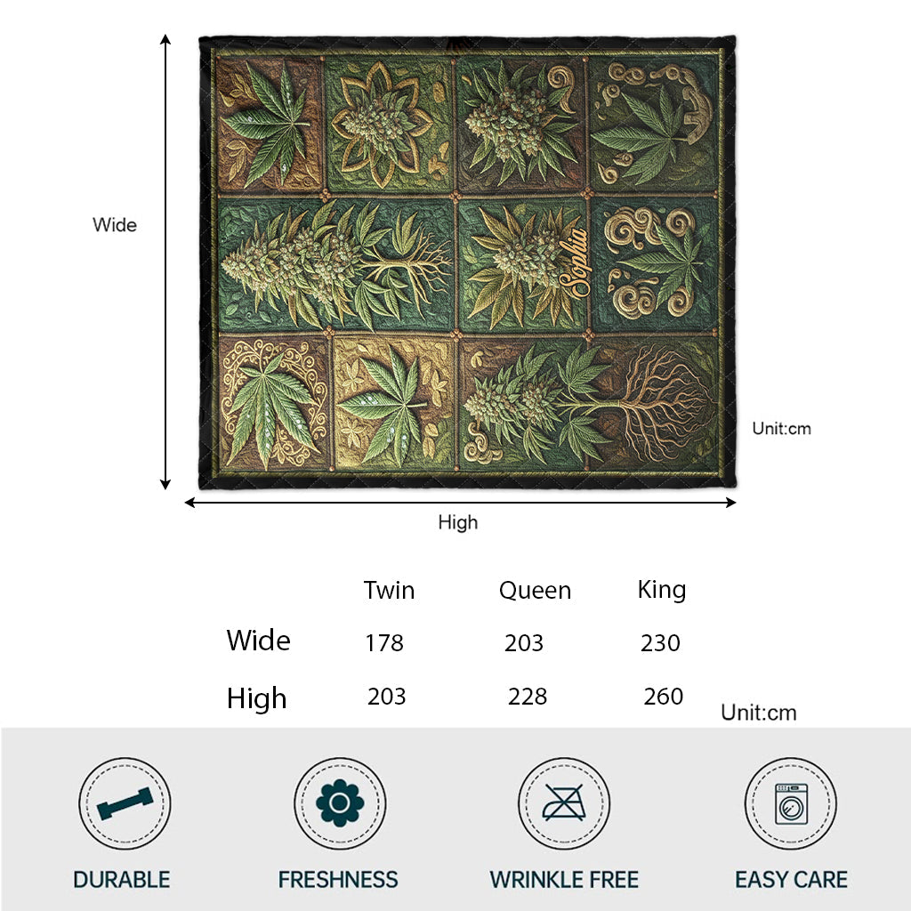 Get High - Personalized Weed Quilt