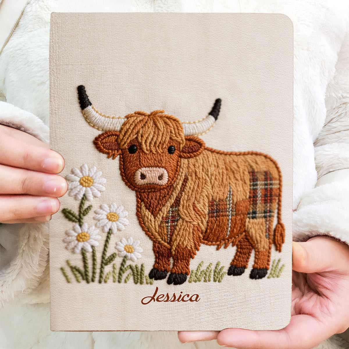 Love Highland Cows - Personalized Highland Cow Leather Journal