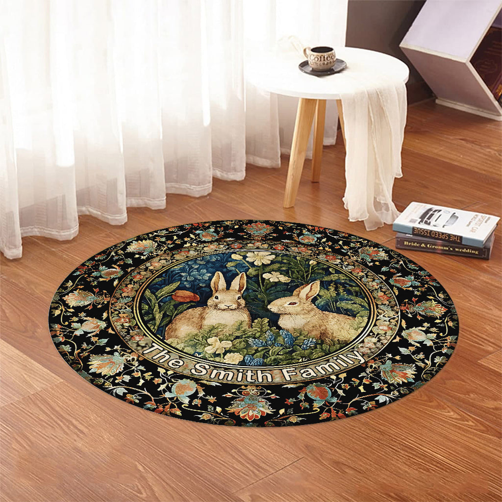 Welcome To Our Sweet Home - Personalized Family Round Rug