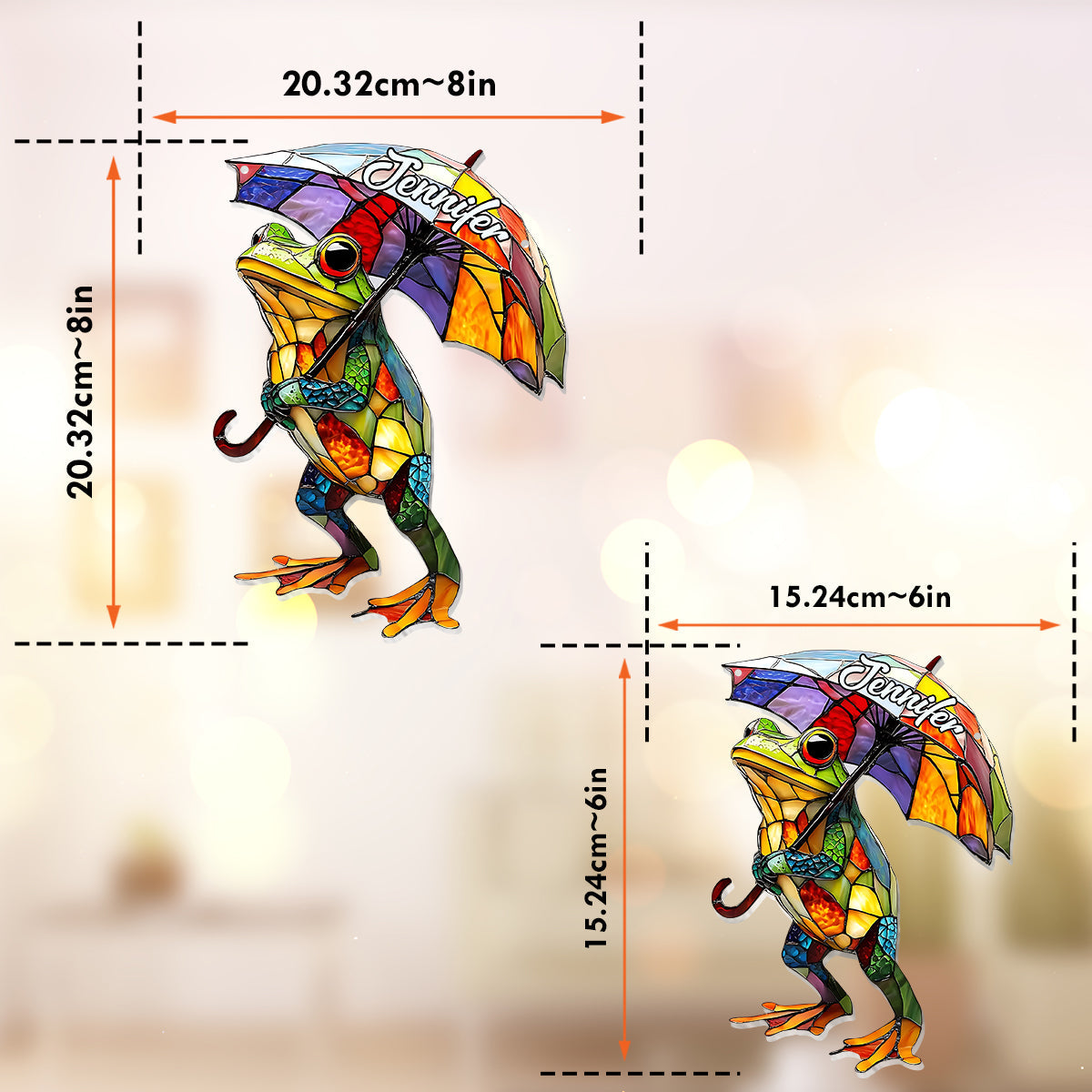 Adorable Frog - Personalized Frog Window Hanging Suncatcher Ornament