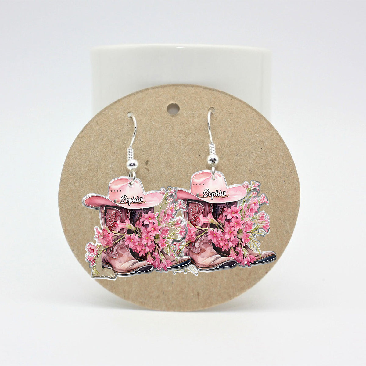 Bottes de cowgirl - Boucles d'oreilles de cowgirl personnalisées