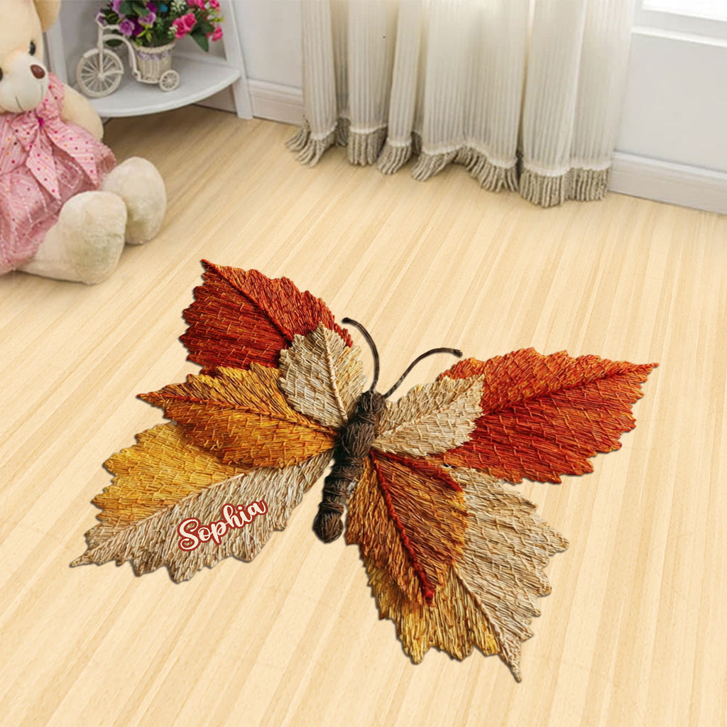 Paillasson/tapis de porte personnalisé en forme de papillon d'automne - Motif papillon d'automne