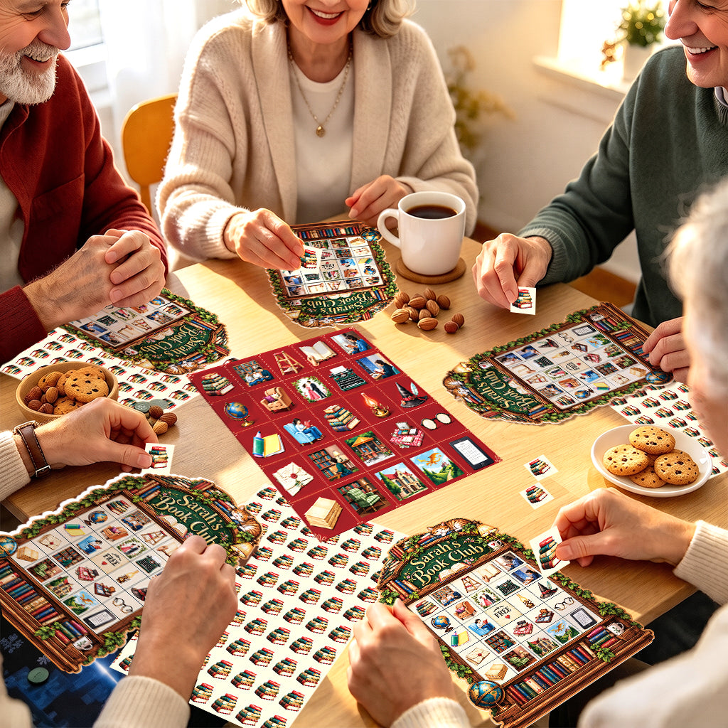 Reading Club Game - Personalized Book Bingo Card Set