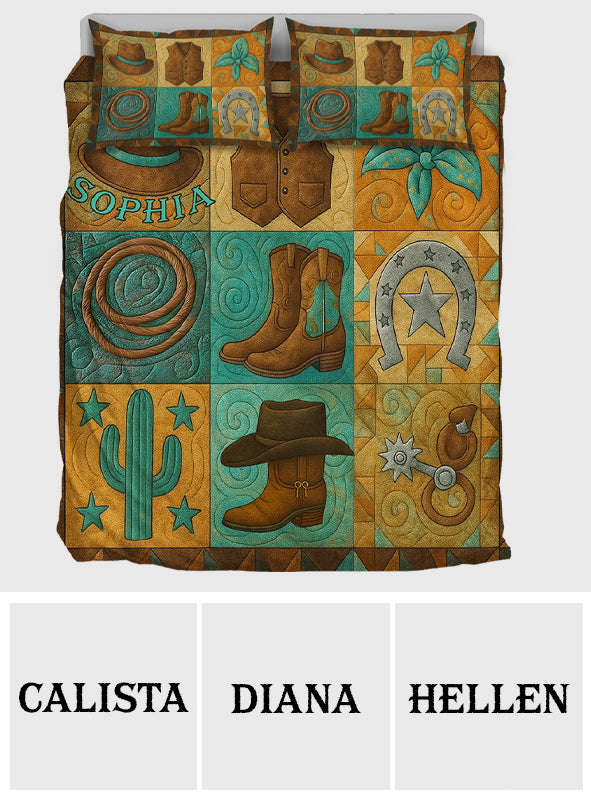 Ensemble de literie personnalisé Cowgirl Wildlife - Parure de lit Cowgirl Wildlife