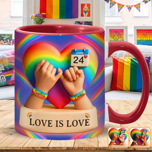 L'amour est l'amour - Mug personnalisé de soutien à la communauté LGBT