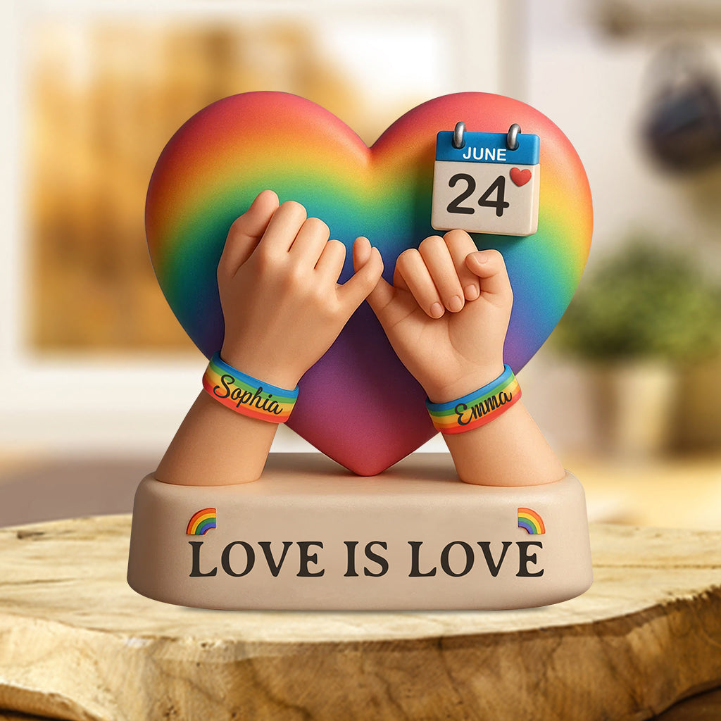 Love Is Love - Personalized LGBT Support Custom Shaped Acrylic Plaque
