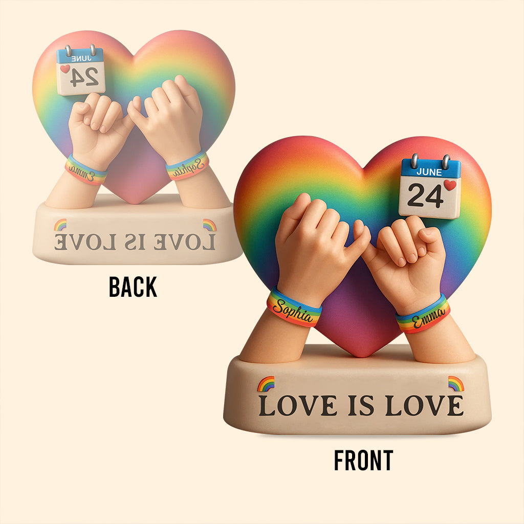 Love Is Love - Personalized LGBT Support Custom Shaped Acrylic Plaque